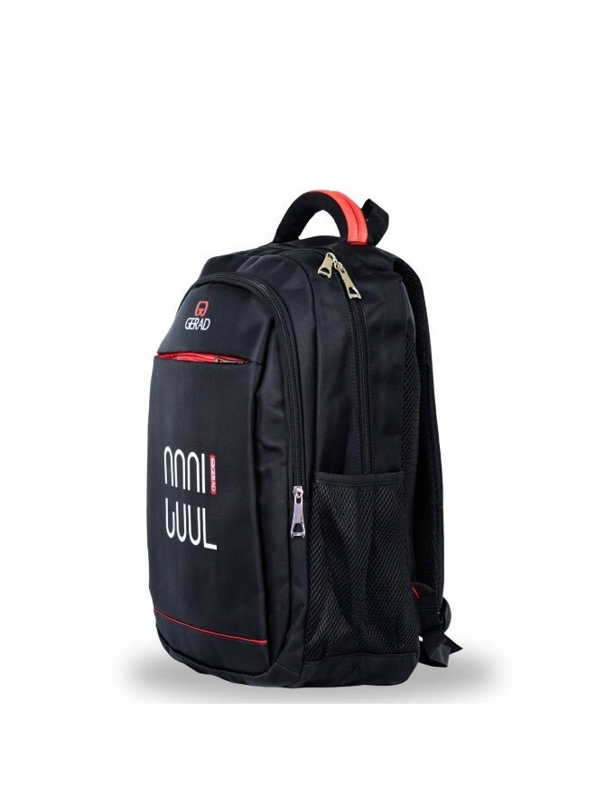 GERAD backpack-black with red accents-business school travel daypack for men and women - Image 3